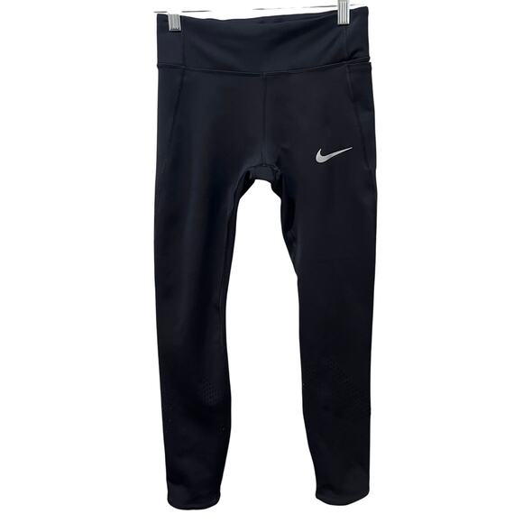 Nike Women's Epic Lux Compression Leggings Perforated Black Sz Small - Picture 3 of 10